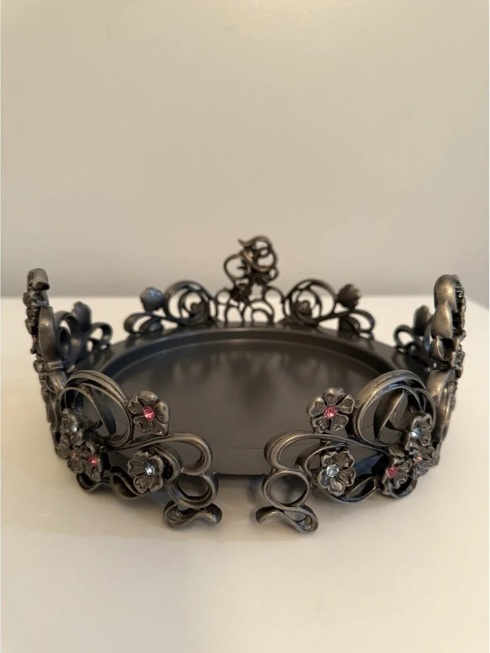 PartyLite Jewels 3-Wick Candle Holder ~ Pewter/Metal ~ NO Box ~ EUC